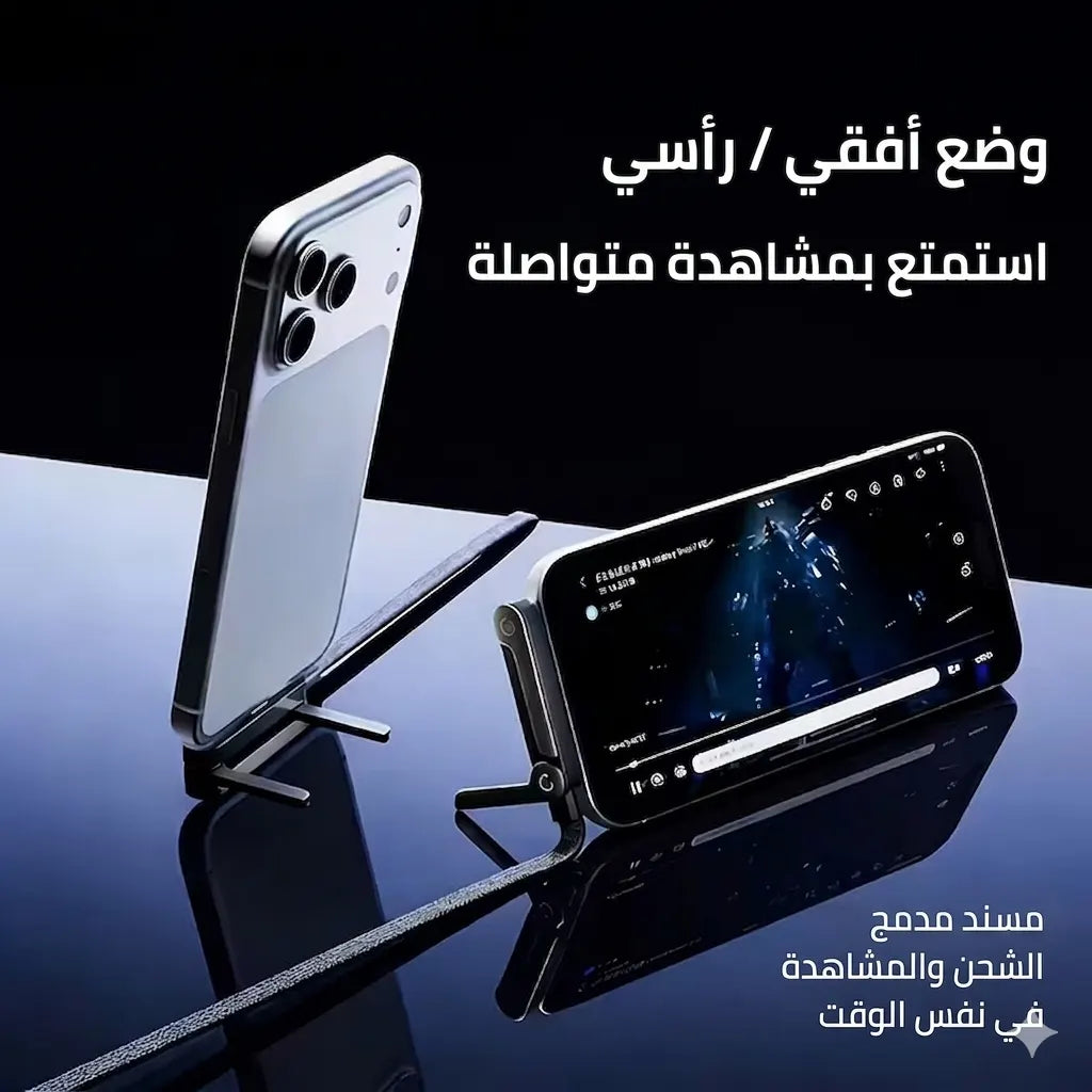 كابل شحن 2 في 1 مع حامل مخفي، شحن سريع بقوة 240 واط